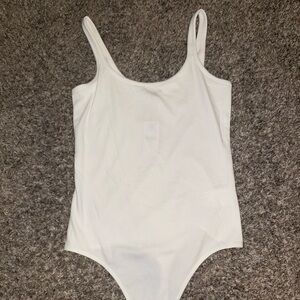Express White Fitted Tank Top bodysuit